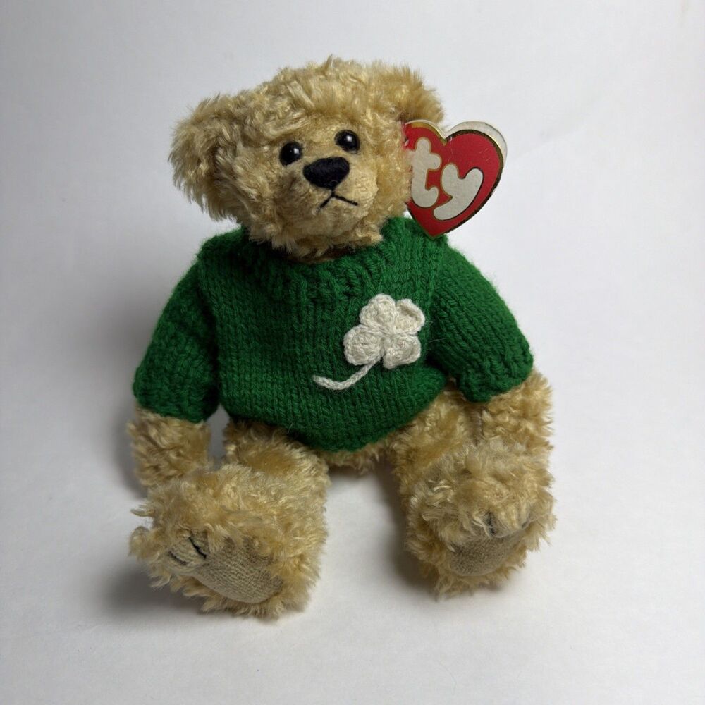 Ty Attic Treasures Vtg Blarney The Irish Bear Jointed Plush With Tags 1993